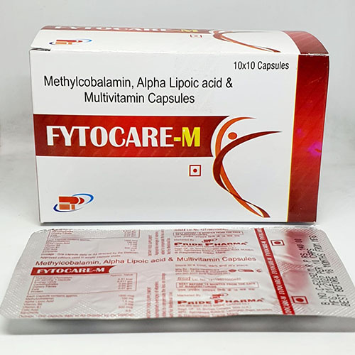 Product Name: Fytocare M, Compositions of Fytocare M are Methylcobalamin,Alpha Lipoic Acid & Mulitivtamin Capsules - Pride Pharma