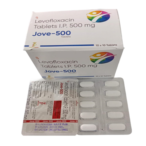 Product Name: Jove500, Compositions of Jove500 are Levofloxacin Tablets I.P 500 mg - Jecks Pharma
