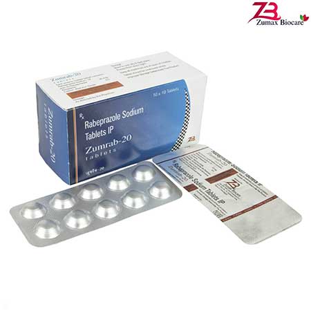Product Name: Zumrab 20, Compositions of Rabeprazole SodiumTablets IP are Rabeprazole SodiumTablets IP - Zumax Biocare