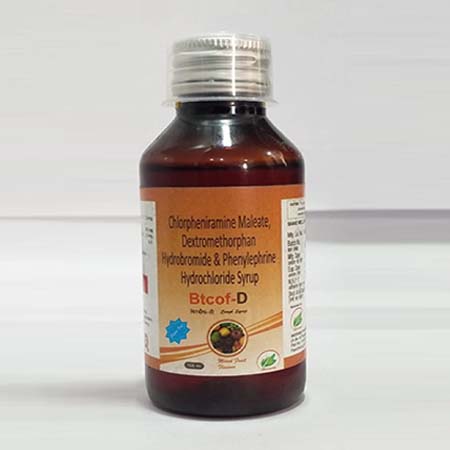 Product Name: Btcof D, Compositions of Btcof D are Chlorpheniramine Maleate,Dextromethorphan Hydrobromide & Phenylephrin Hydrochloride Syrup - Biotanic Pharmaceuticals
