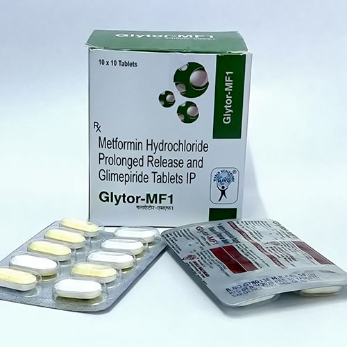 Product Name: Glytor Mf1, Compositions of are Metfortin Hydrochloride Prolonged Release and Glimepride Tablets IP - WHC World Healthcare