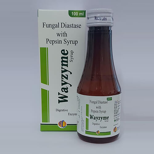 Product Name: Wayzyme, Compositions of Wayzyme are Fungal Diastase with Pepsin Syrup - Macro Labs Pvt Ltd