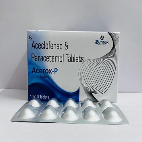 Product Name: ACEROX P, Compositions of ACEROX P are Aceclofenac & Paracetamol Tablets - Zenox Pharmaceuticals