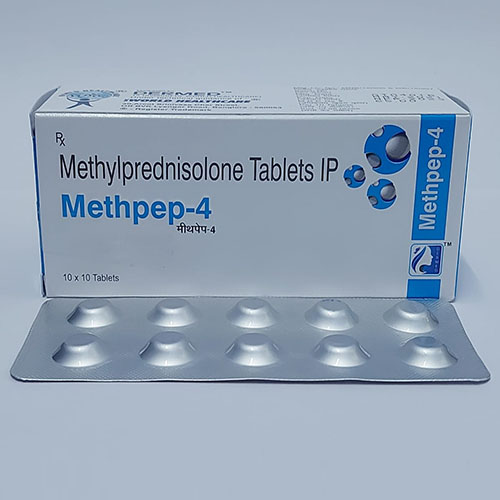 Product Name: Methpep 4, Compositions of Methpep 4 are Methylprednisolone Tablets IP - WHC World Healthcare