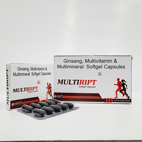 Product Name: Multiript, Compositions of Multiript are Ginseng Multivitamin & Muktimineral Softgel Capsules - Kript Pharmaceuticals