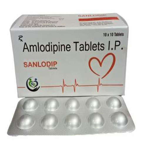 Product Name: SANLODIP, Compositions of SANLODIP are Amlodipine 5mg - Edelweiss Lifecare