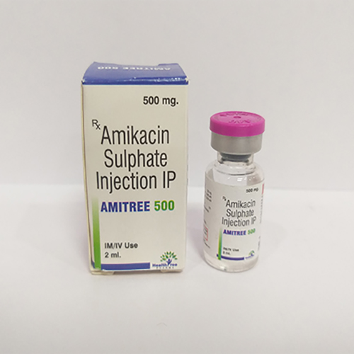 Product Name: Amitree 500, Compositions of Amitree 500 are Amikacin Sulphate Injection IP - Healthtree Pharma (India) Private Limited