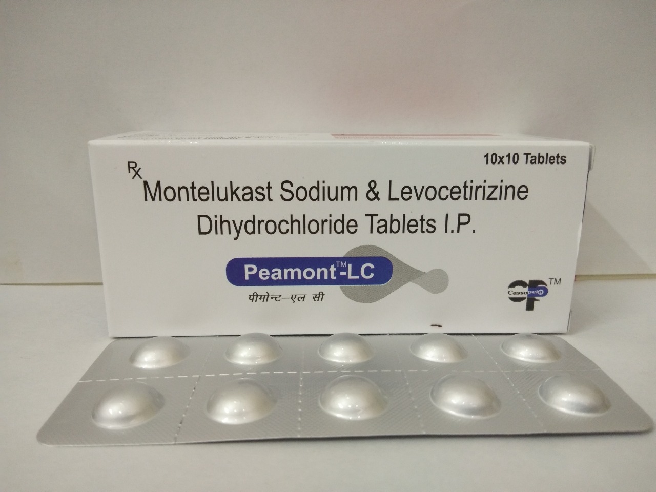 Product Name: Peamont LC, Compositions of Peamont LC are Montelukast Sodium & Levocetrizine Dihydrochloride Tablets IP - Cassopeia Pharmaceutical Pvt Ltd