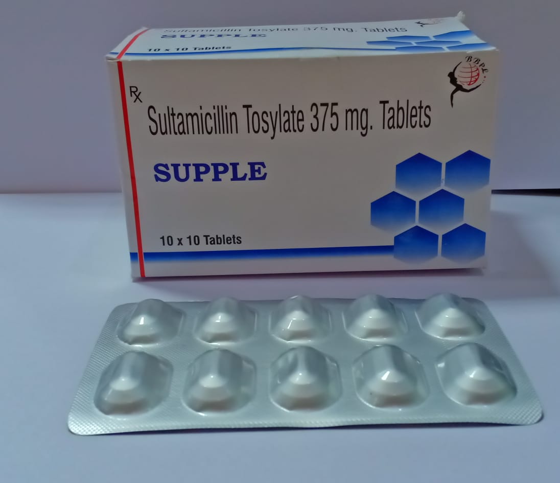 Product Name: SUPPLE, Compositions of SUPPLE are Sultamicillin Tosylate 375mg Tablets - Biomax Biotechnics Pvt. Ltd