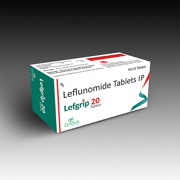 Product Name: Lefgrip 20, Compositions of Lefgrip 20 are Leflunomide Tablets IP - Zynovia Lifecare