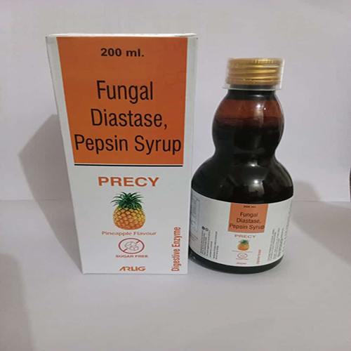 Product Name: PRECY, Compositions of PRECY are Fungal Diastase & Pepsin Syrup - Arlig Pharma