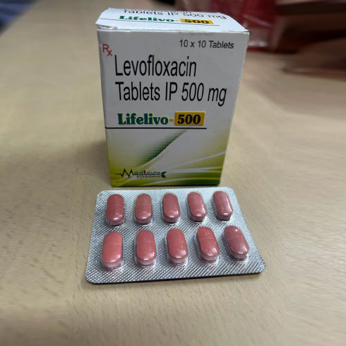 Product Name: LIFELIVO 500, Compositions of are Levofloxacin Tablets IP 500mg - Medicure LifeSciences