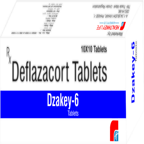 Product Name: DZAKEY 6, Compositions of DZAKEY 6 are Deflazacort Tablets - Healthkey Life Science Private Limited