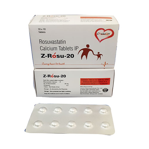 Product Name: Z Rosu 20, Compositions of Z Rosu 20 are Rosuvastatin Calcium Tablets IP - Arlak Biotech