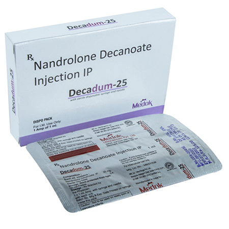 Product Name: Decadum 25, Compositions of Decadum 25 are Nandrolone Decanoate Injection IP - Medok Life Sciences Pvt. Ltd