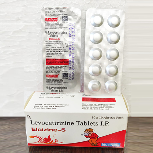 Product Name: ELCIZINE 5, Compositions of ELCIZINE 5 are Levocetirizine Tablets I.P. - Bluepipes Healthcare