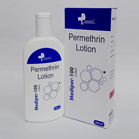 Product Name: Mediper 100, Compositions of Mediper 100 are Permethrin Lotion - Ronish Bioceuticals