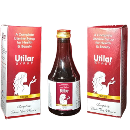 Product Name: Utilar, Compositions of Utilar are A Complex Uterine Syrup For Health & Beauty - Kevlar Healthcare Pvt Ltd