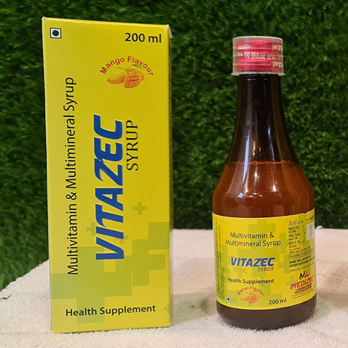 Product Name: Vitazec, Compositions of Vitazec are Multivitamin & Multimineral Syrup - Medizec Laboratories