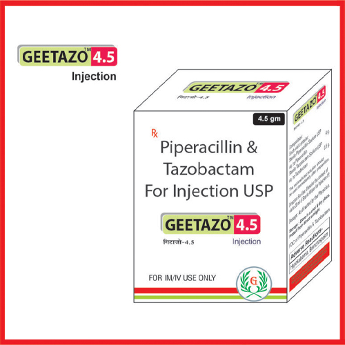 Product Name: Geetazo 4.5, Compositions of Geetazo 4.5 are Piperacillin & Tazobactam for Injection USP - Greef Formulations