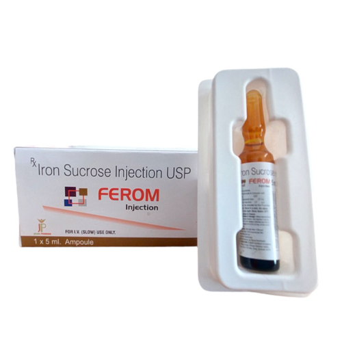 Product Name: Ferom, Compositions of Ferom are Iron Sucrose Injection USP - Jecks Pharma
