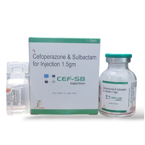 Product Name: Cef SB, Compositions of Cef SB are Cefoperazone & Sulbactam For Injection 1.5gm - Jecks Pharma