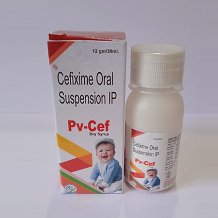 Product Name: PV Cef, Compositions of Cefixime Oral Suspension IP are Cefixime Oral Suspension IP - Adegen Pharma Private Limited