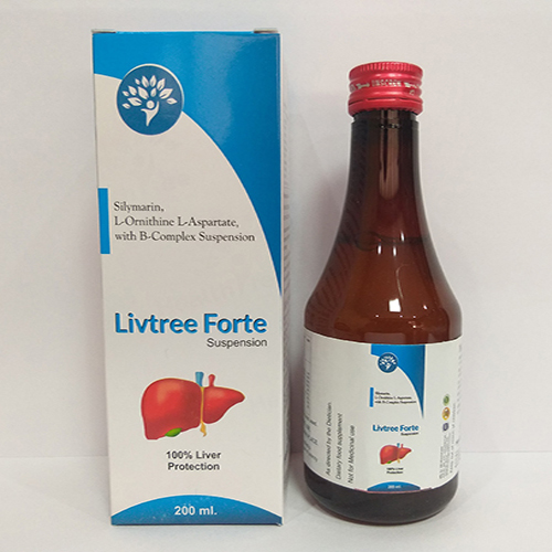 Product Name: Livtree Forte, Compositions of are Salymarin L-Ornithine L-Aspartate with B-Complex Suspension - Healthtree Pharma (India) Private Limited