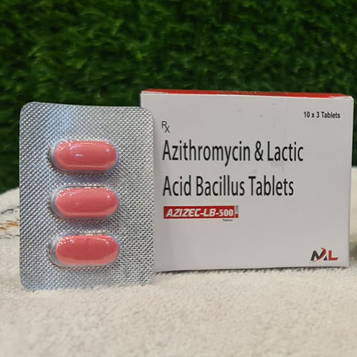 Product Name: Azizec LB 90, Compositions of Azizec LB 90 are Azithromycin & Lactic Acid Bacillus Tablets - Medizec Laboratories