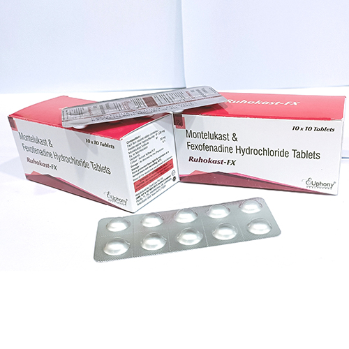 Product Name: Ruhocast FX, Compositions of Ruhocast FX are Montelukast & Fexofenadine Hydrochloride Tablets - Euphony Healthcare