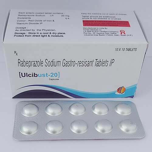 Product Name: Ulcibest 20, Compositions of Ulcibest 20 are Rabeprazole Sodium Gastro -Resistant  Tablets IP - Macro Labs Pvt Ltd
