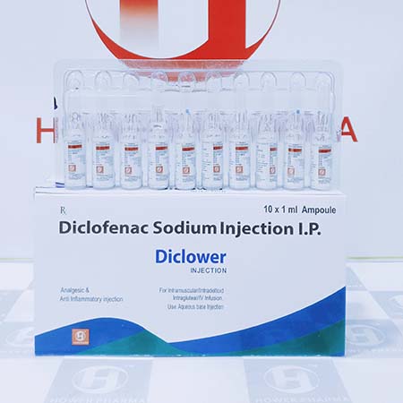 Product Name: Diclower, Compositions of are Diclofenac Sodium Injection I.P. - Hower Pharma Private Limited