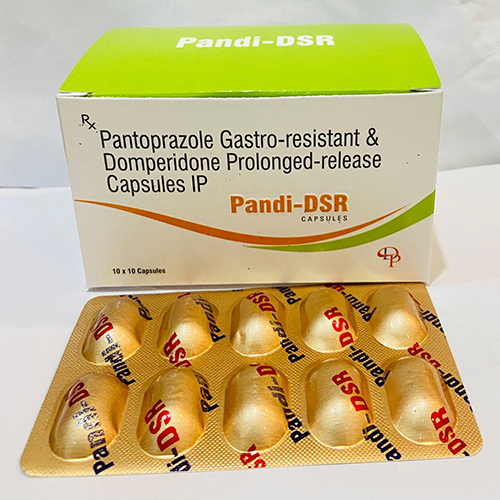 Product Name: Pandi Dsr, Compositions of Pandi Dsr are Pantaprazole Gastro-Resistant and Domperidone Prolonged Realease Capsules IP - Disan Pharma