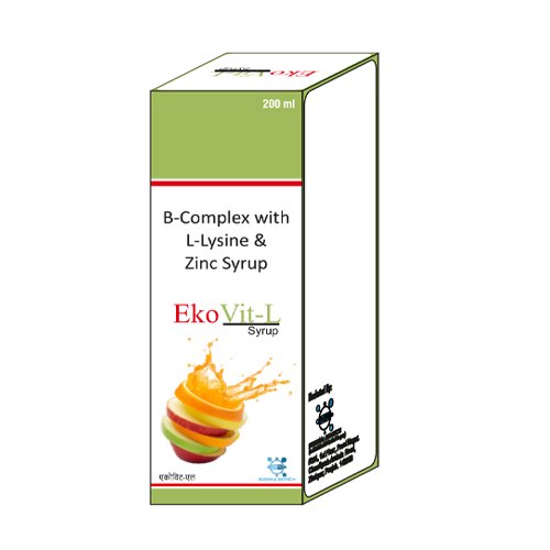 Product Name: Ekovit L, Compositions of Ekovit L are B-Complex with L-Lysine & Zinc Syrup - Sushma Biotech