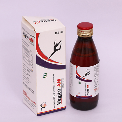 Product Name: VEGITO AM, Compositions of VEGITO AM are Amino Acids and Mulitvitamin Syrup - Biomax Biotechnics Pvt. Ltd