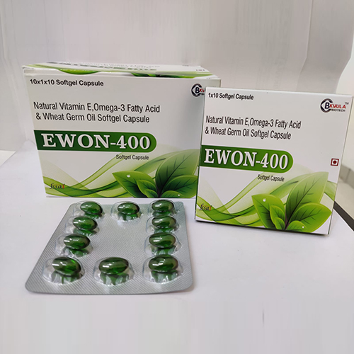 Product Name: Ewon 400, Compositions of Ewon 400 are Natural Vitamin E, Omega-3 Fatty Acid & Wheat Germ Oil Softgel Capsule - Bkyula Biotech