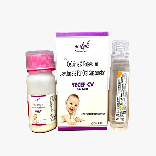 Product Name: Yecef Cv, Compositions of Yecef Cv are Cefixime & Potessium Clavulanate for Oral Suspension - Guelph Healthcare Pvt. Ltd