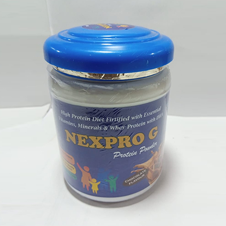 Product Name: NEXPRO G, Compositions of NEXPRO G are High Protein Diet Firtified with Essetial Vitamins, Minerals & Whey Protein. - Qonexa Lifecare Private Limited