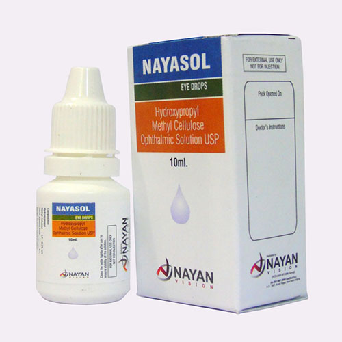 Product Name: Nayasol, Compositions of Nayasol are Hydroxypropyl Methyl Cellulose Ophthalmic Solution USP - Arlak Biotech