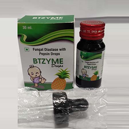 Product Name: Btzyme, Compositions of Btzyme are Fungle Diastase with Pepsin Syrup - Biotanic Pharmaceuticals
