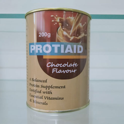 Product Name: Protiaid, Compositions of Protiaid are Chocolate Flavour - Associated Biopharma