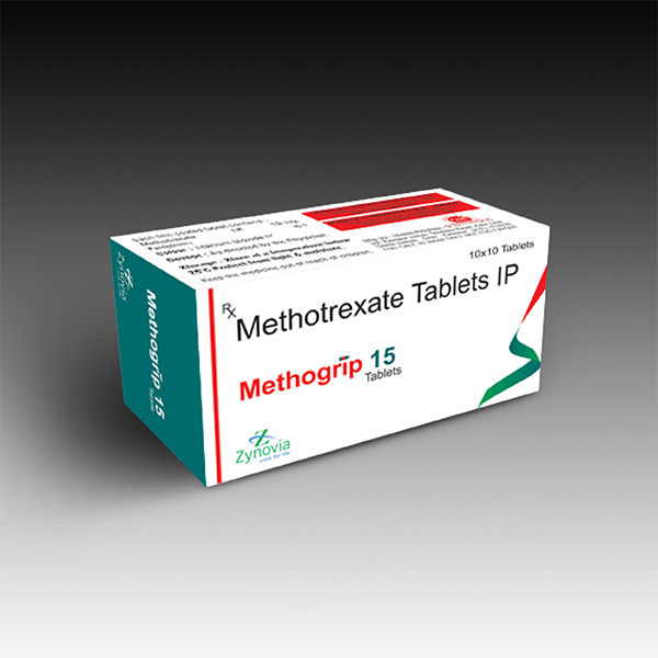Product Name: Methogrip 15, Compositions of Methogrip 15 are Methotrexate Tabletes IP - Zynovia Lifecare
