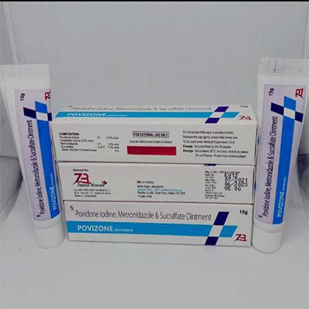 Product Name: Povizone, Compositions of Povizone are Povidine Iodine Metronidazole & Sucralfate Ointment - Zumax Biocare