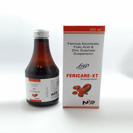 Product Name: Fericare Xt, Compositions of Fericare Xt are Ferrous Ascorbate Folic Acid & Zinc Sulphate Suspension - Noxxon Pharmaceuticals Private Limited