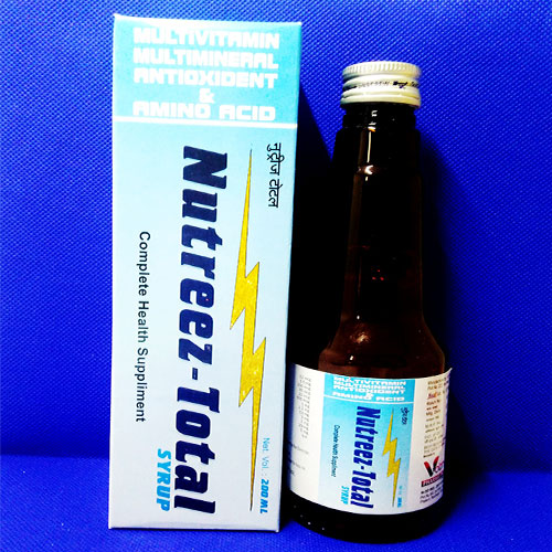 Product Name: Nutreez Total, Compositions of Nutreez Total are MULTIVITAMIN MULTIMINERAL ANTIOXIDENT & AMINO ACID  - Voizmed Pharma Private Limited