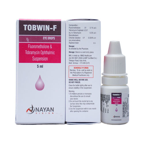 Product Name: Tobwin F, Compositions of Tobwin F are Fluorometholone Tobramycin Sulphate Opthalmic Suspension - Arlak Biotech