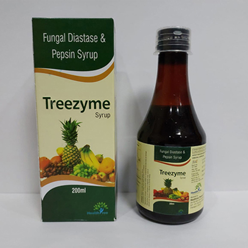 Product Name: Treezyme, Compositions of Treezyme are Fungal Diastase with Pepsin Syrup - Healthtree Pharma (India) Private Limited