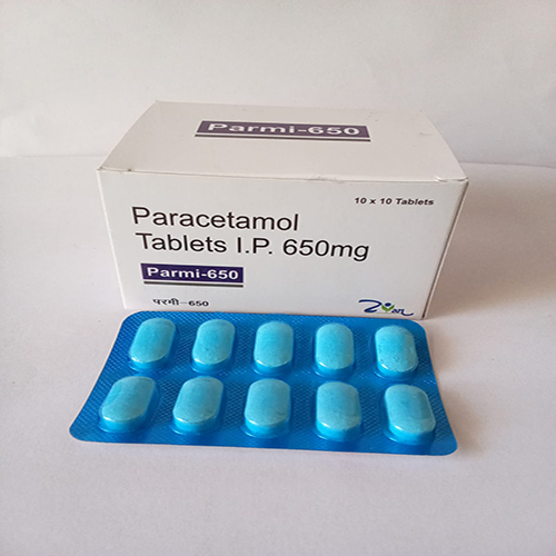 Product Name: Parmi 650, Compositions of Parmi 650 are Paracetamol Tablets IP 650 mg. - Arlig Pharma