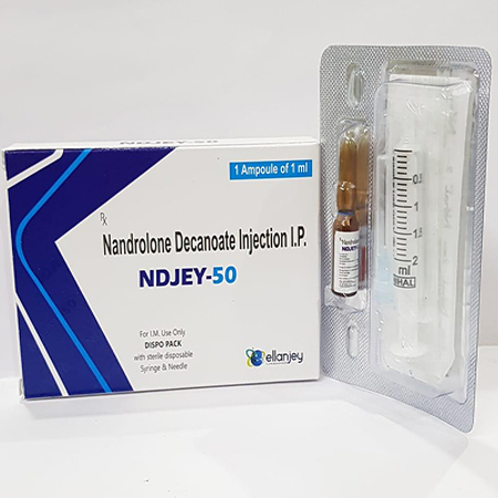 Product Name: Ndjey 50, Compositions of Ndjey 50 are Nandrolone Decanoate Injection IP - Ellanjey Lifesciences