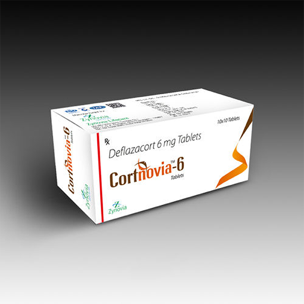 Product Name: Cortnovia 6, Compositions of Cortnovia 6 are Deflazacort 6 mg Tabets - Zynovia Lifecare